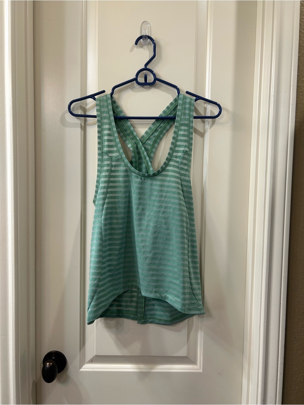 Zyia Women’s Striped Racerback Tank Top - Mint Green